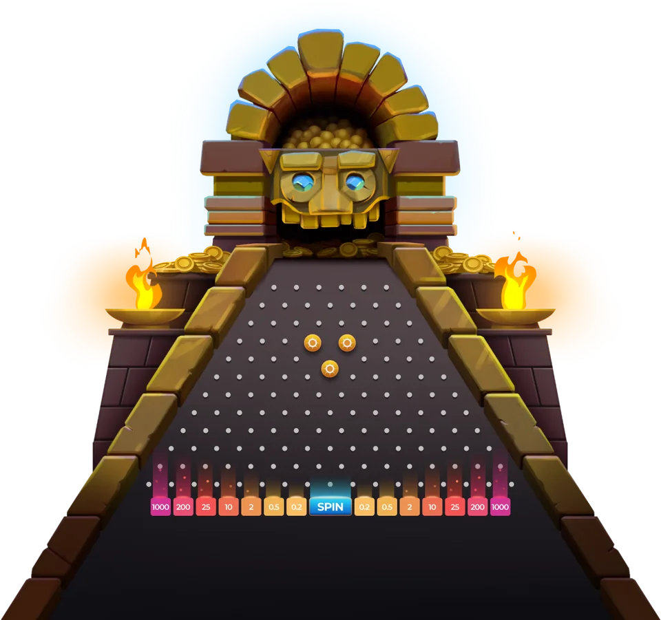 Das Brett in der Bonusrunde – Plinko AZTEC